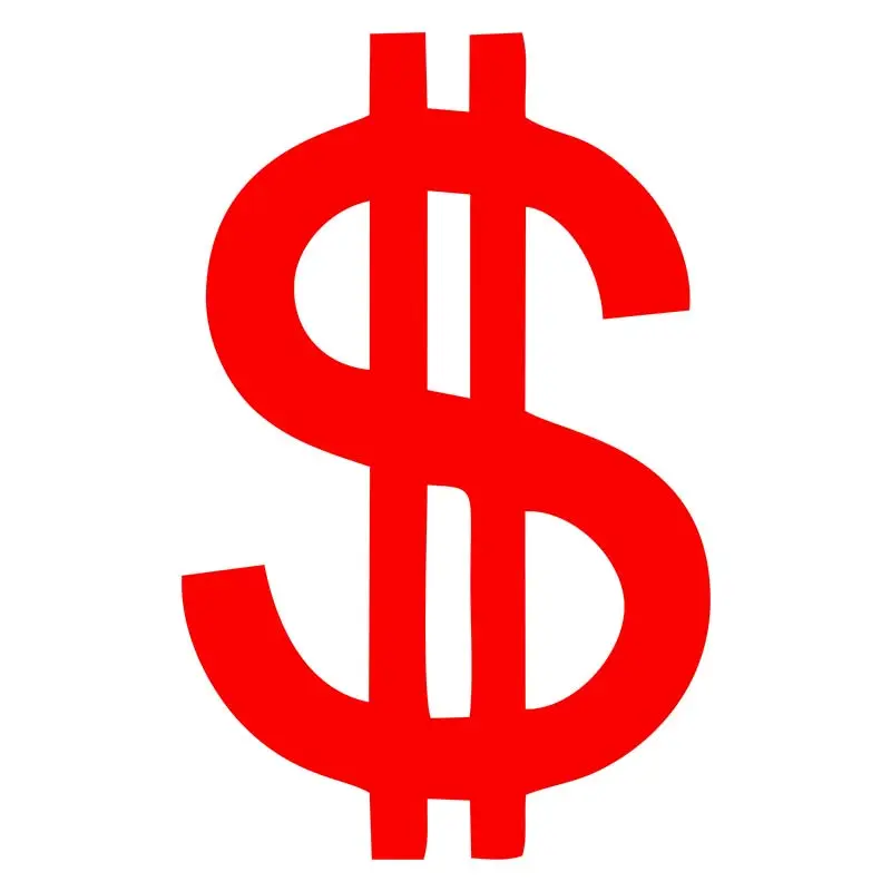 Radiant Red Dollar Sign Vector Art