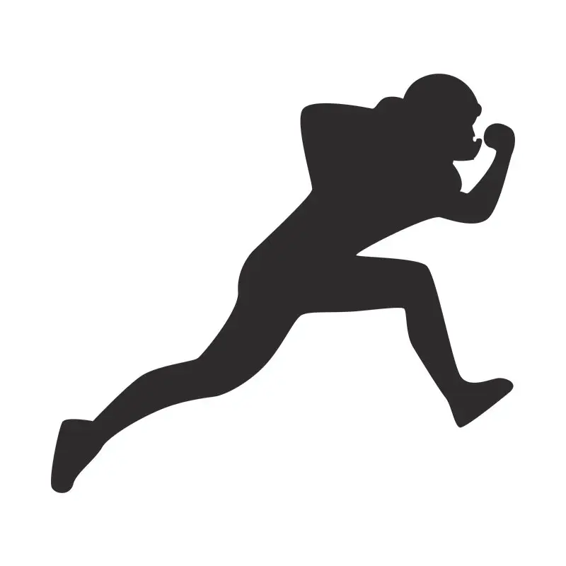 Leaping Rugby Player Silhouette Art