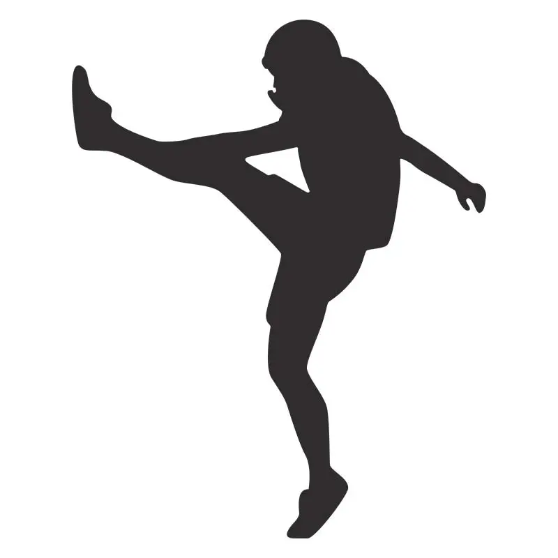 Football Playing Kicking Off Silhouette Art