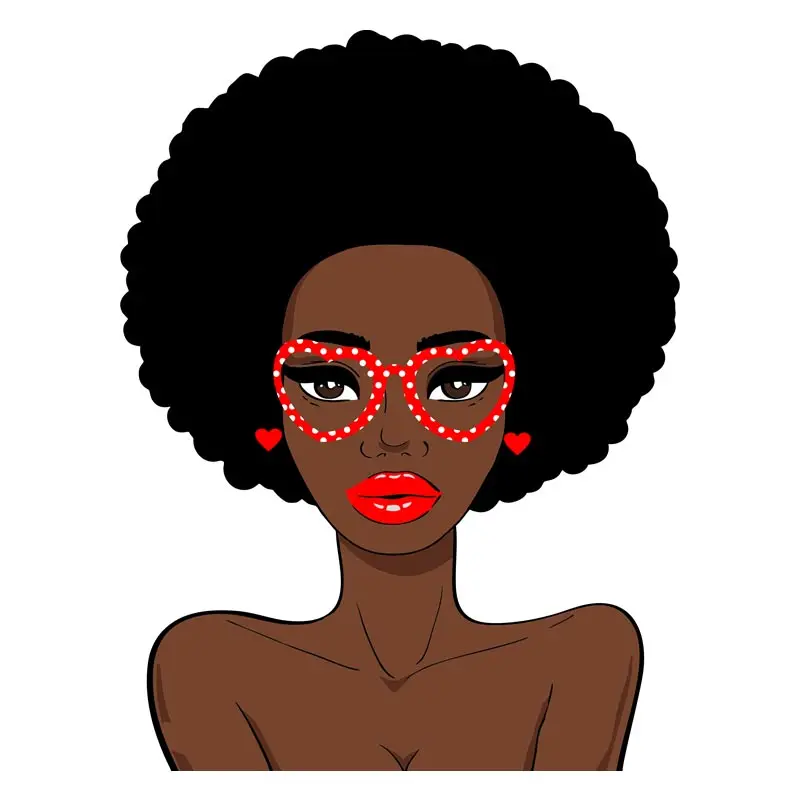 Love Induced Sensual African American Woman Vector Art