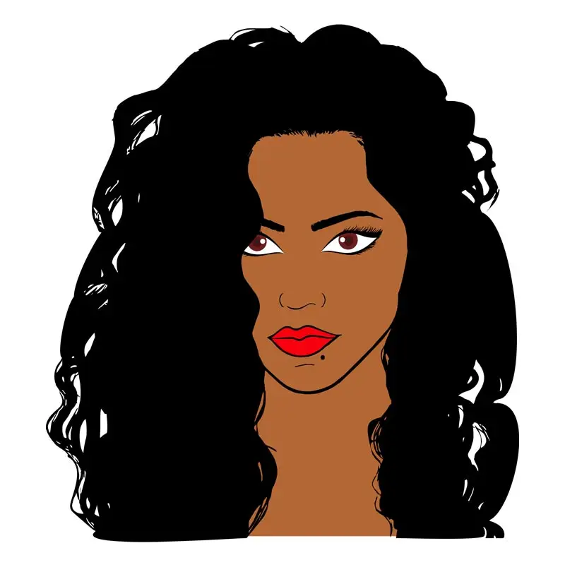 Alluring African American Woman Vector Art
