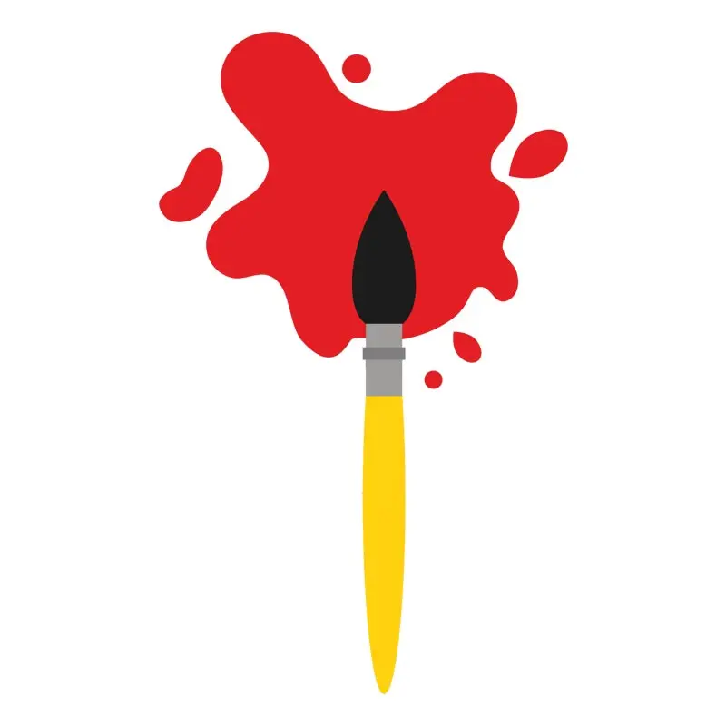 Red Ink Spread Paint Black Brush Vector Art