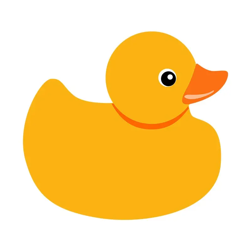 Cute Yellow Rubber Duck Vector Art