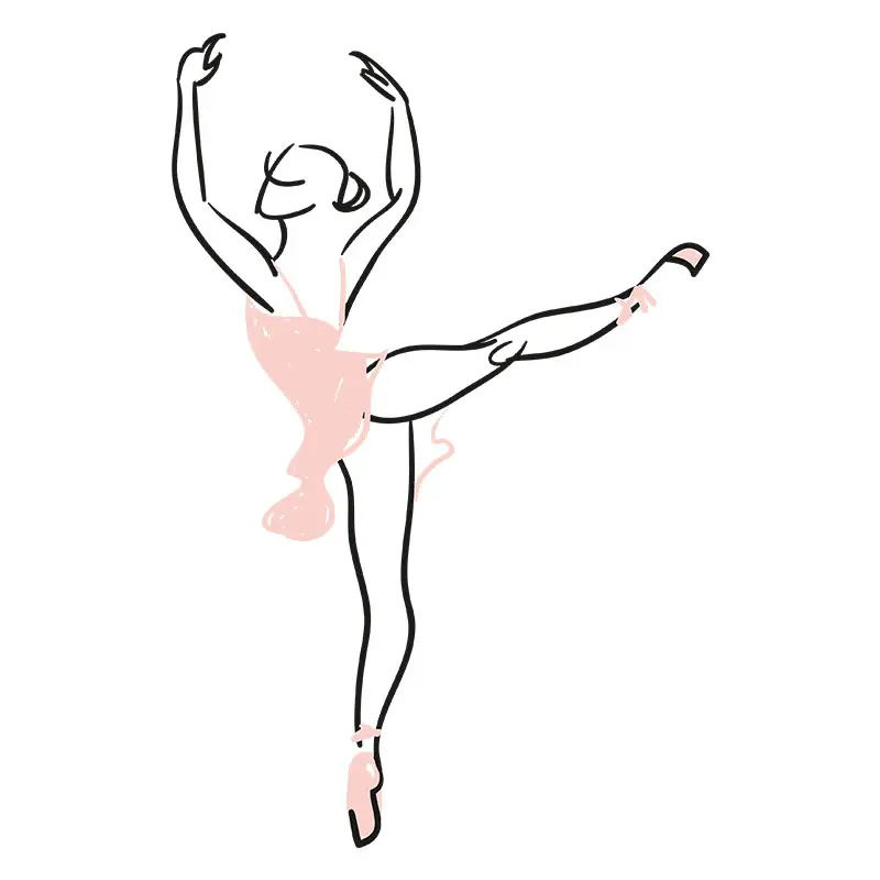 Elegant Ballet Pointe Technique Vector Art