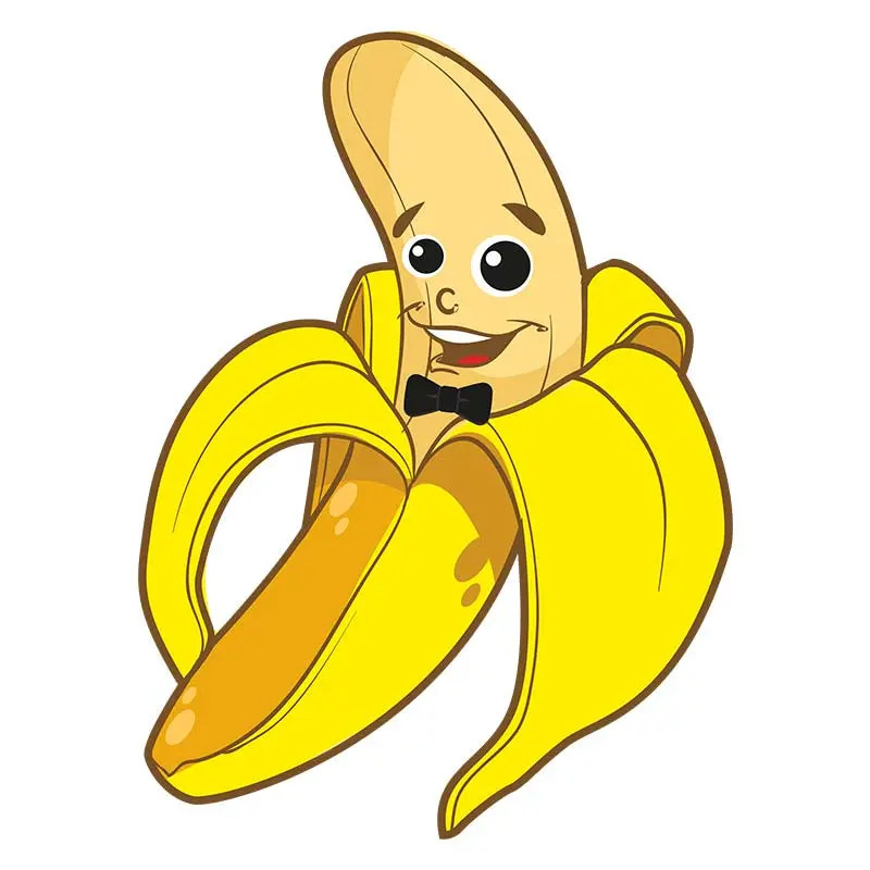 Suave Banana Face with Bow Tie Vector Art