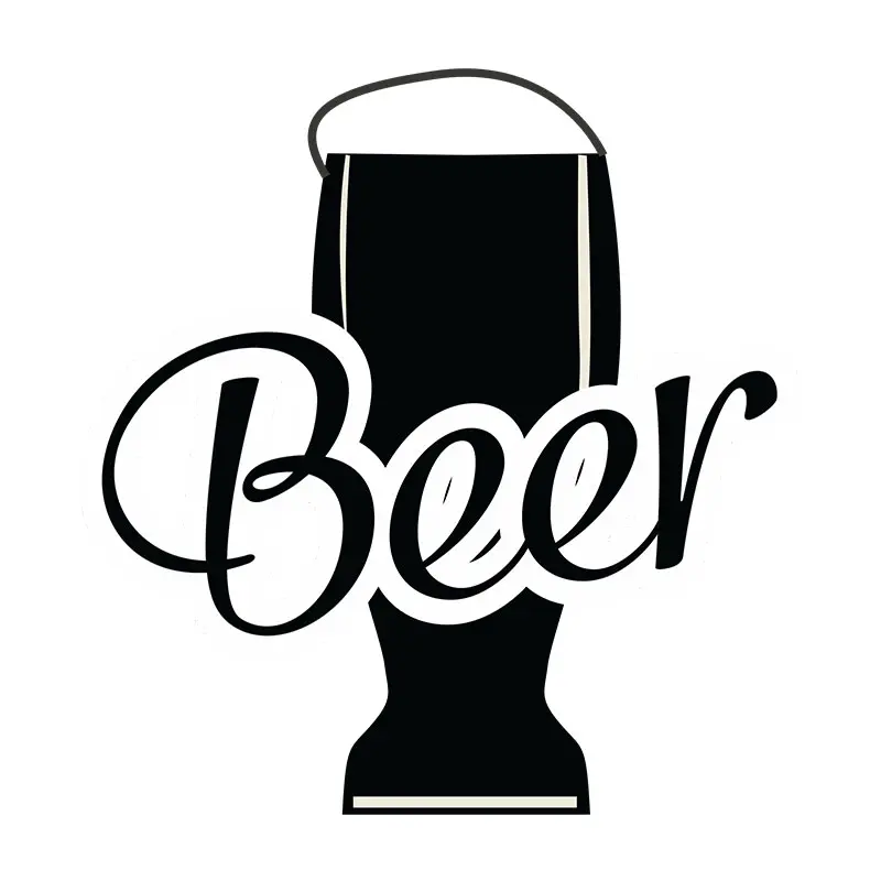 Bubbly Beer Pint Silhouette Art
