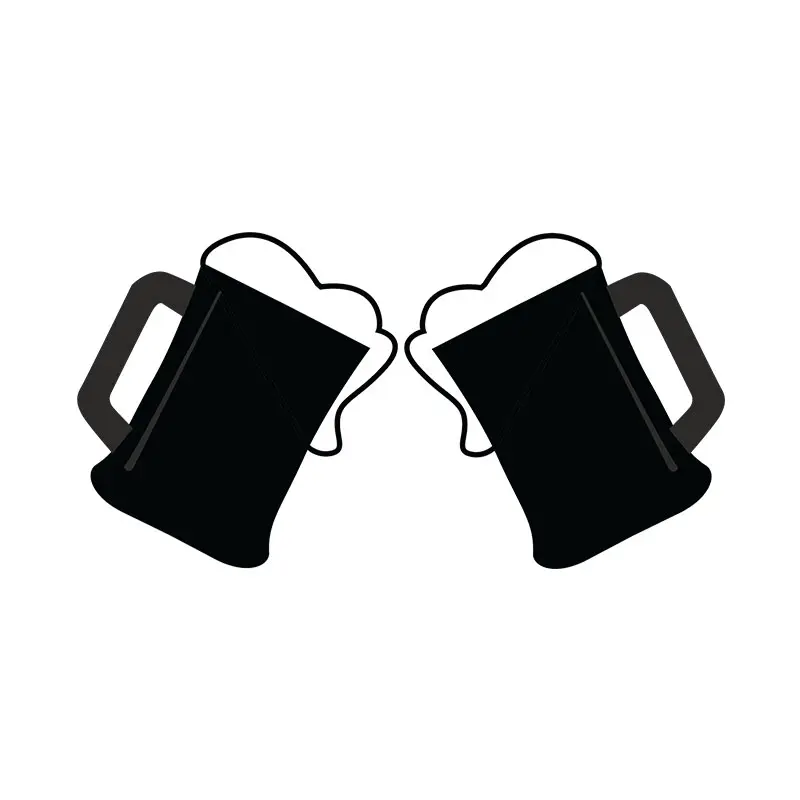Cheering Pint of Beers Silhouette Art