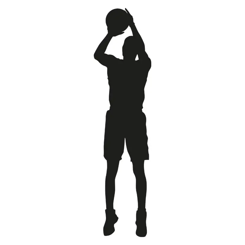Basketball Player Penalty Shot Silhouette Art