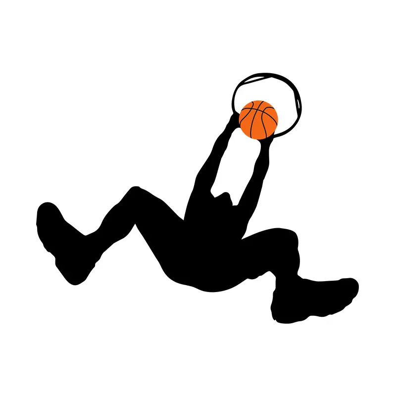 Basketball Player Dunking the Ball Silhouette Art
