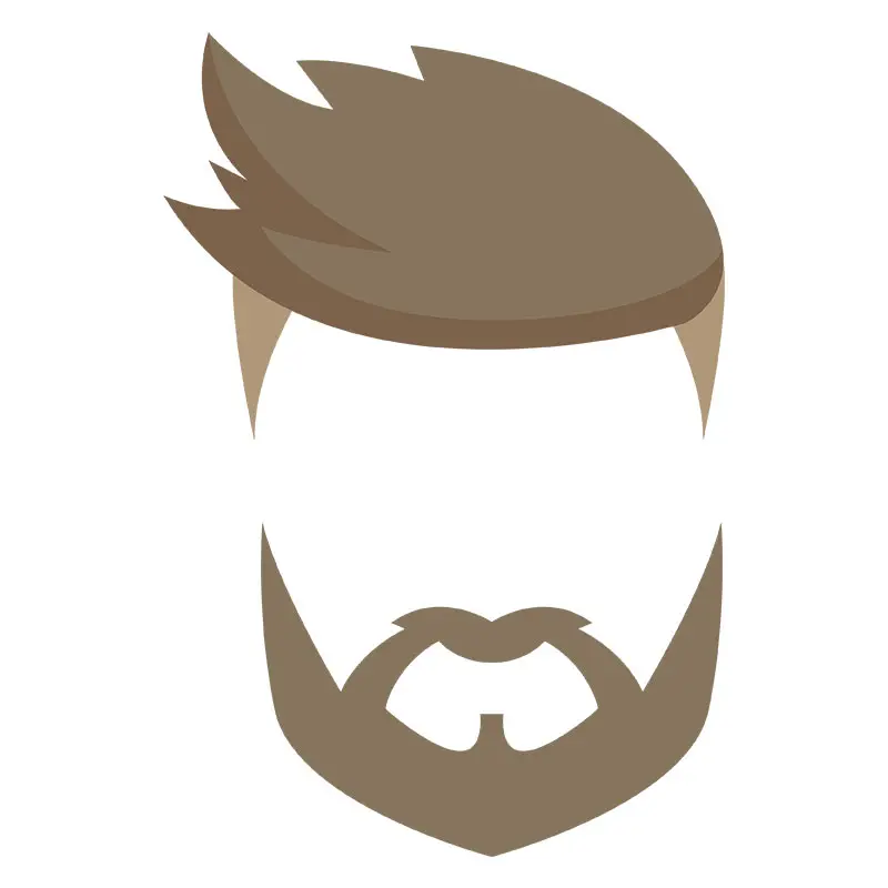 Thick Comb over and Beard Vector Art