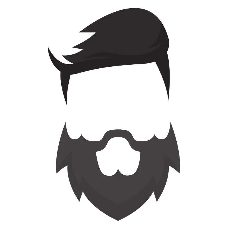 Brushed up Hairdo & Beard Vector Art