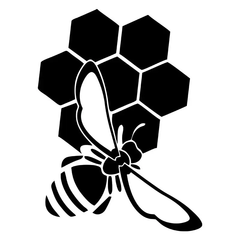 Honey Bee and Honeycomb Silhouette Art