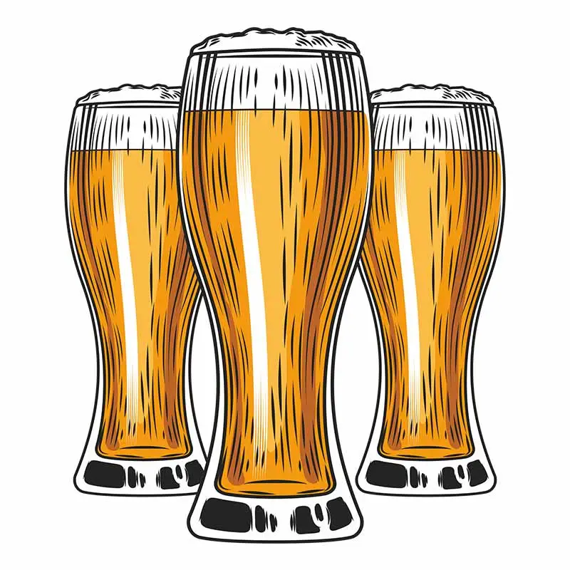 Three Pints of Beer Vector Art