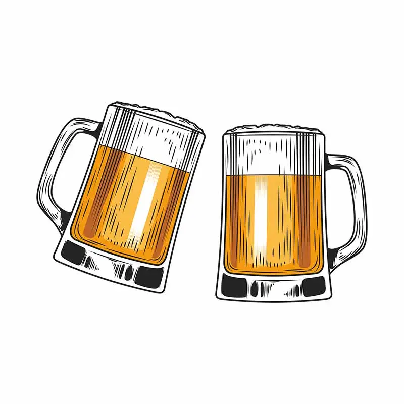 Cheers Glass Beer Mugs Vector Art