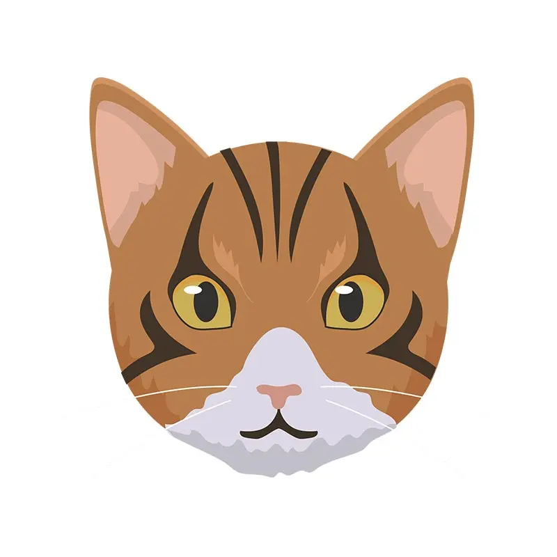 Cute Bengal Cat Face Vector Art