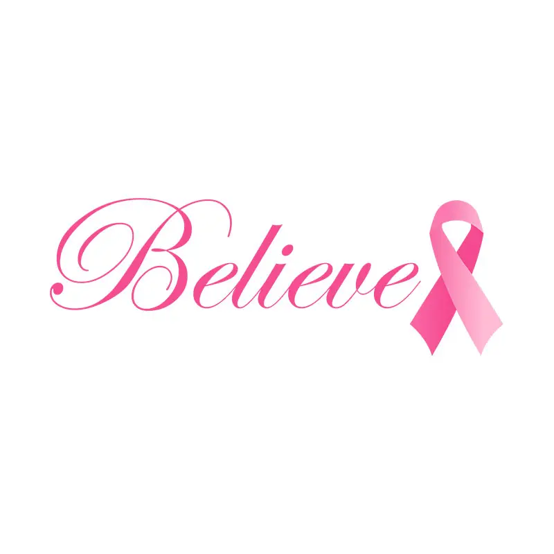 Elegant Believe Breast Cancer Ribbon Vector Art