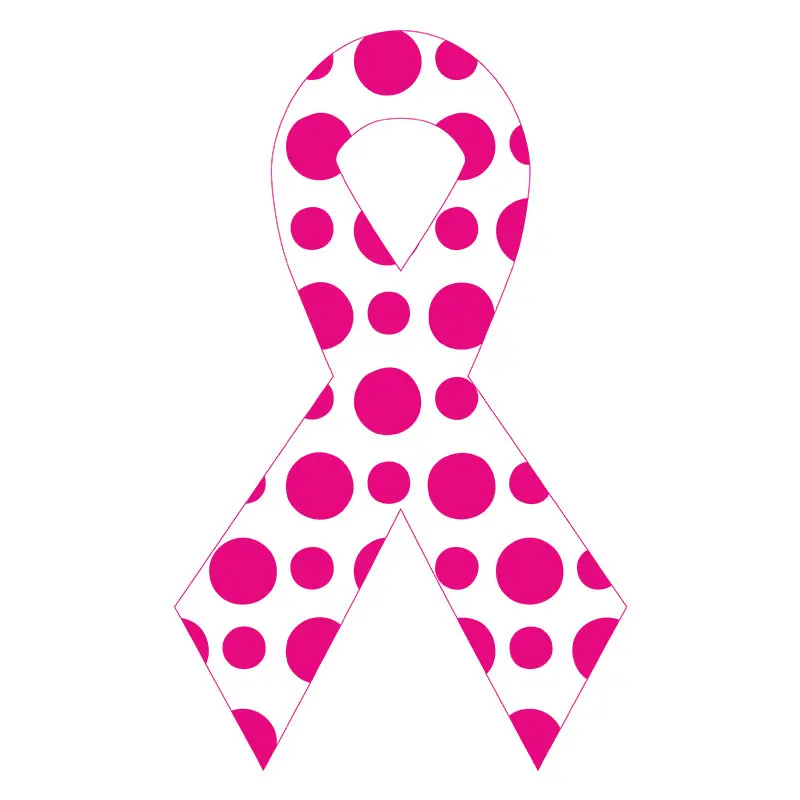 Pink Spotted Breast Cancer Ribbon Vector Art
