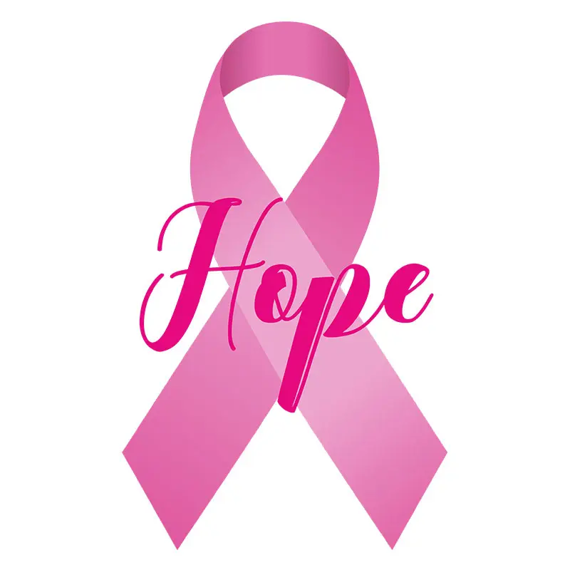 Hope in the Cure Breast Cancer Ribbon Vector Art