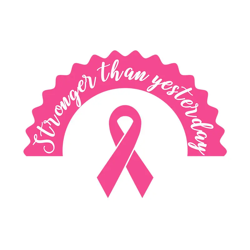 Stronger Than Yesterday Breast Cancer Ribbon Vector Art