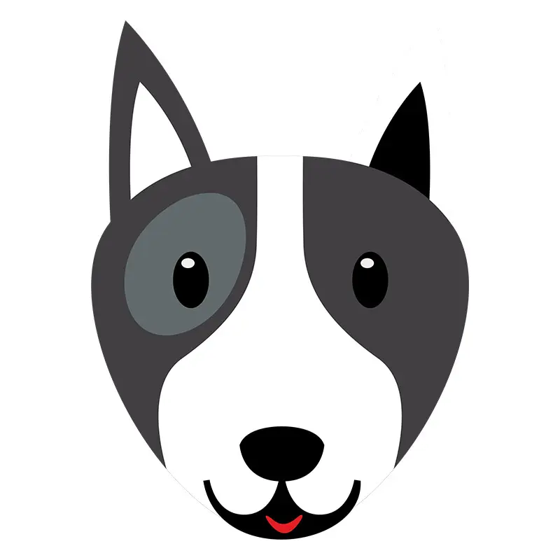 Cute Bull Terrier Face Vector Art