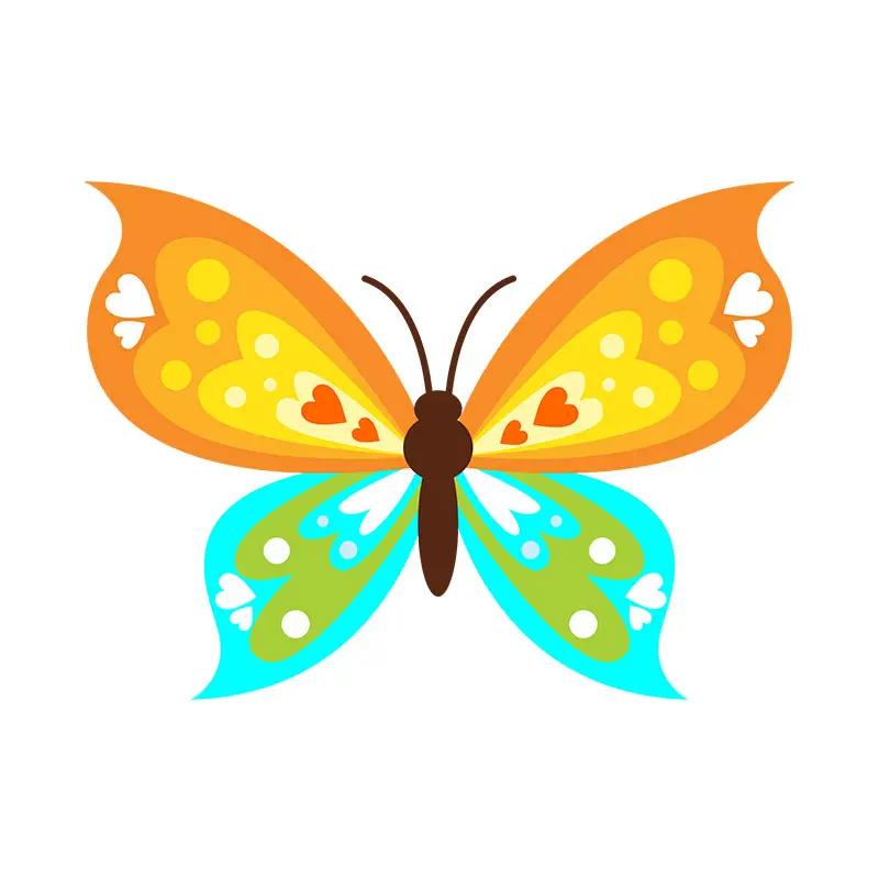 Bright Colored Butterfly Vector Art