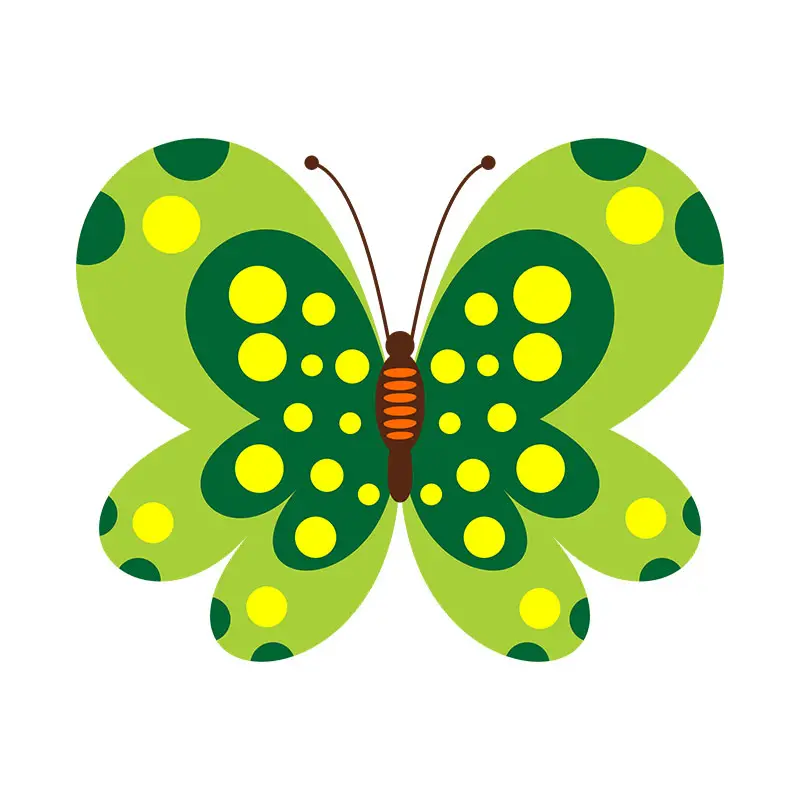 Leafy Green Butterfly Vector Art