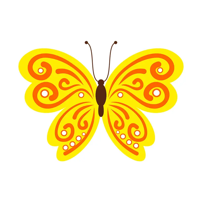 Sunny Yellow Butterfly Vector Art