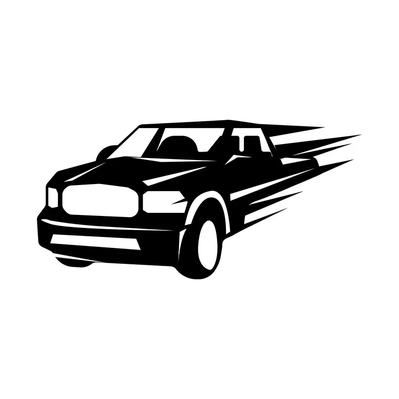 Fast Moving Pickup Silhouette Art