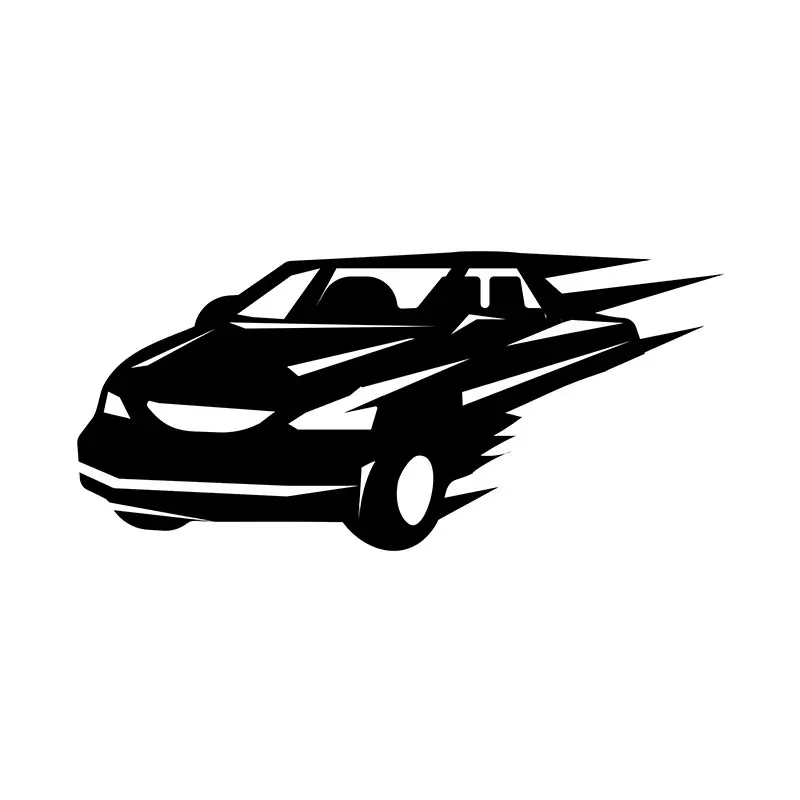 Fast Moving Sedan Silhouette Art