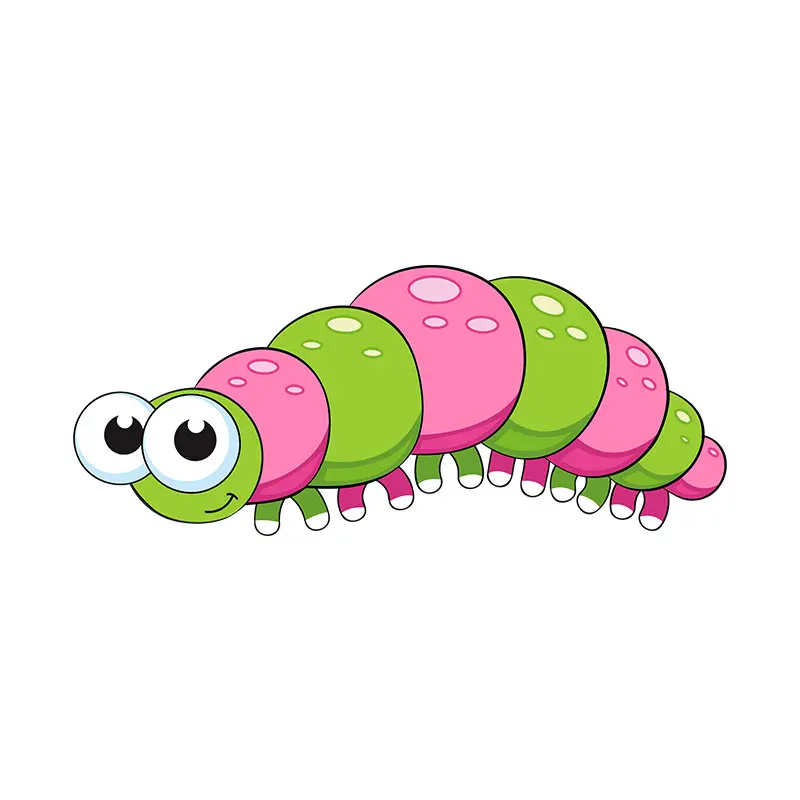 Cartoonish Caterpillar Vector Art