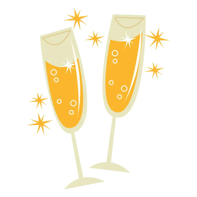 Stellar Champagne Glasses Vector Art