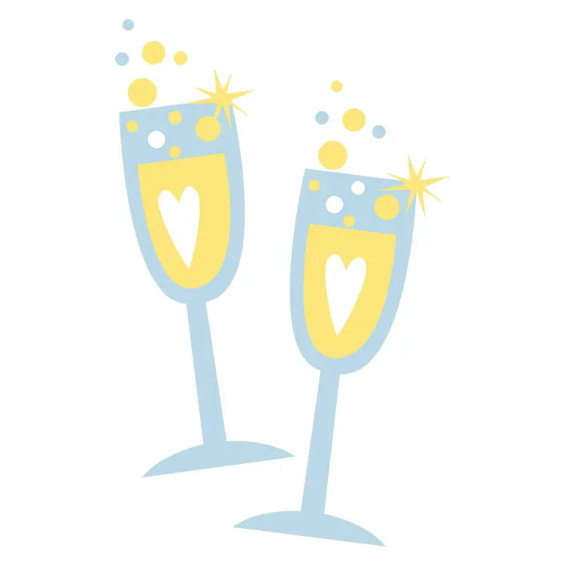 Astral Champagne Wine Glasses Vector Art