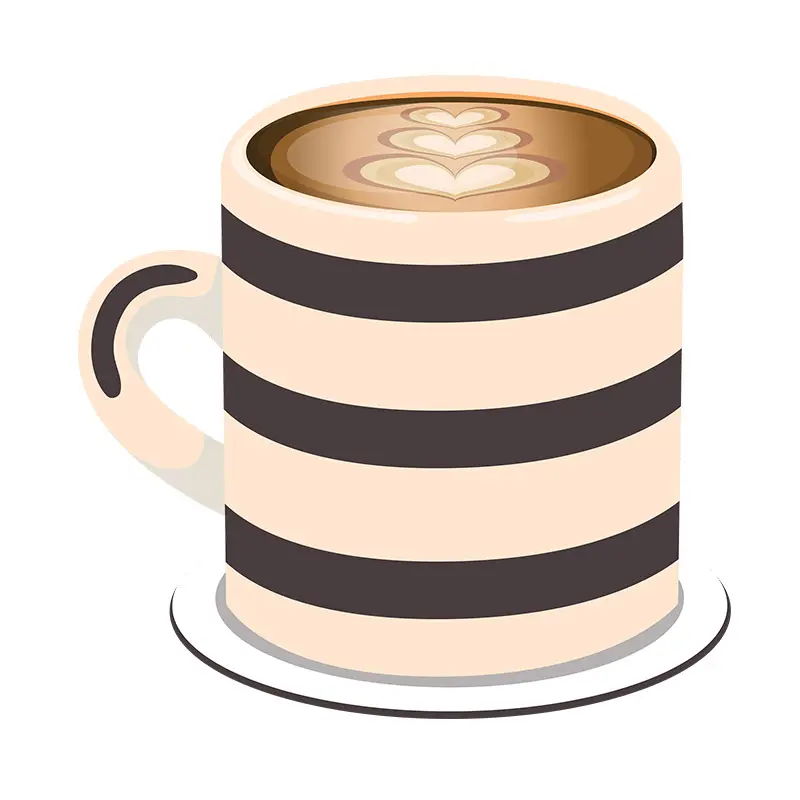 Mouth Watering Latte Coffee Vector Art