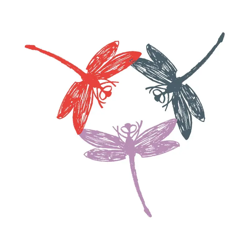 MultiColored Dragon Flies Painting Vector Art