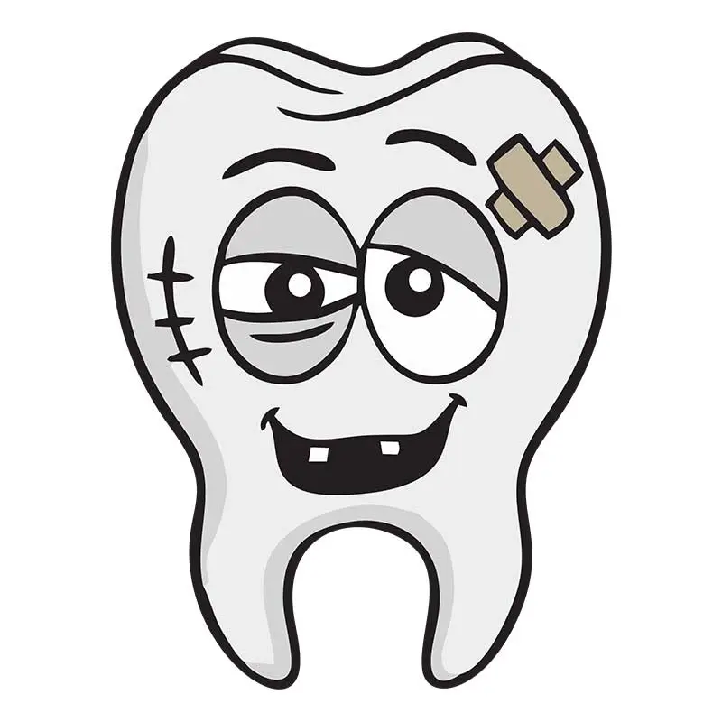 Injured and Broken Tooth Animation Vector Art
