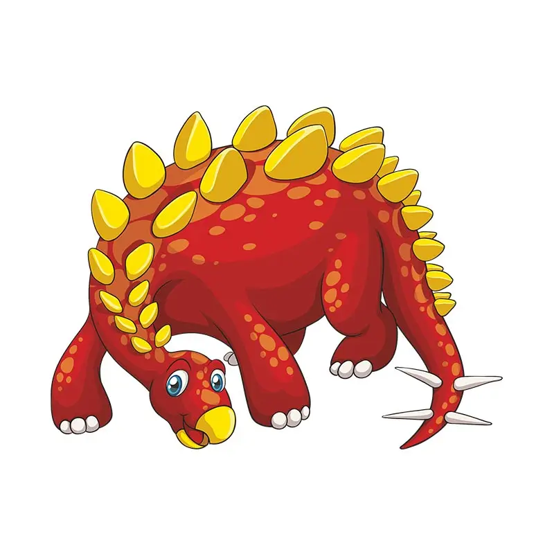 Cartoonish Stegosaurus Dinosaur Vector Art