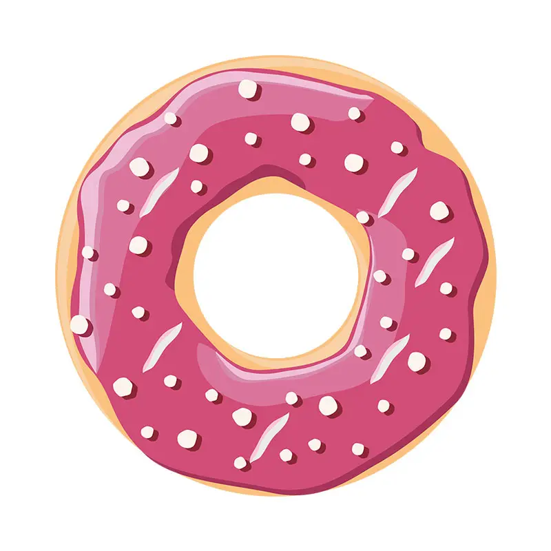 Yummy Sprinkled Strawberry Donut Vector Art
