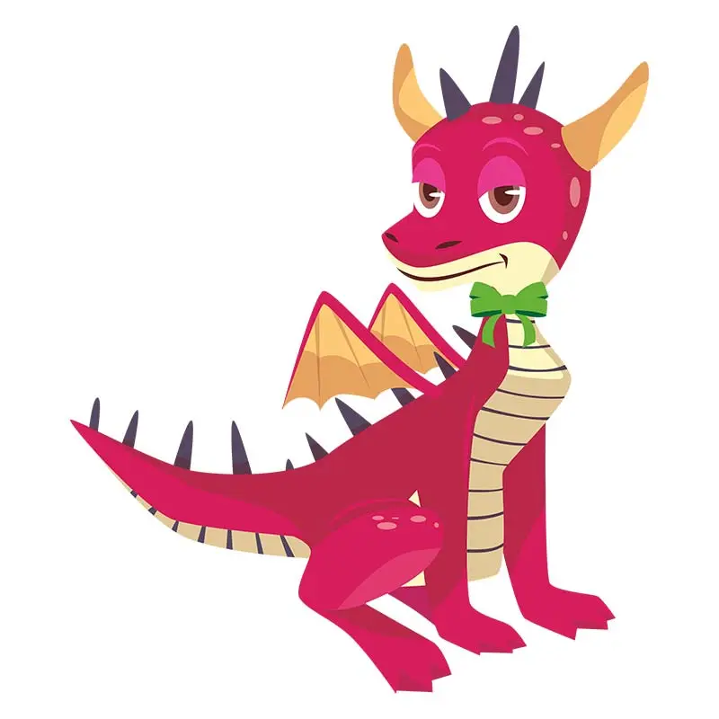 Committed Ruby Baby Dragon Vector Art