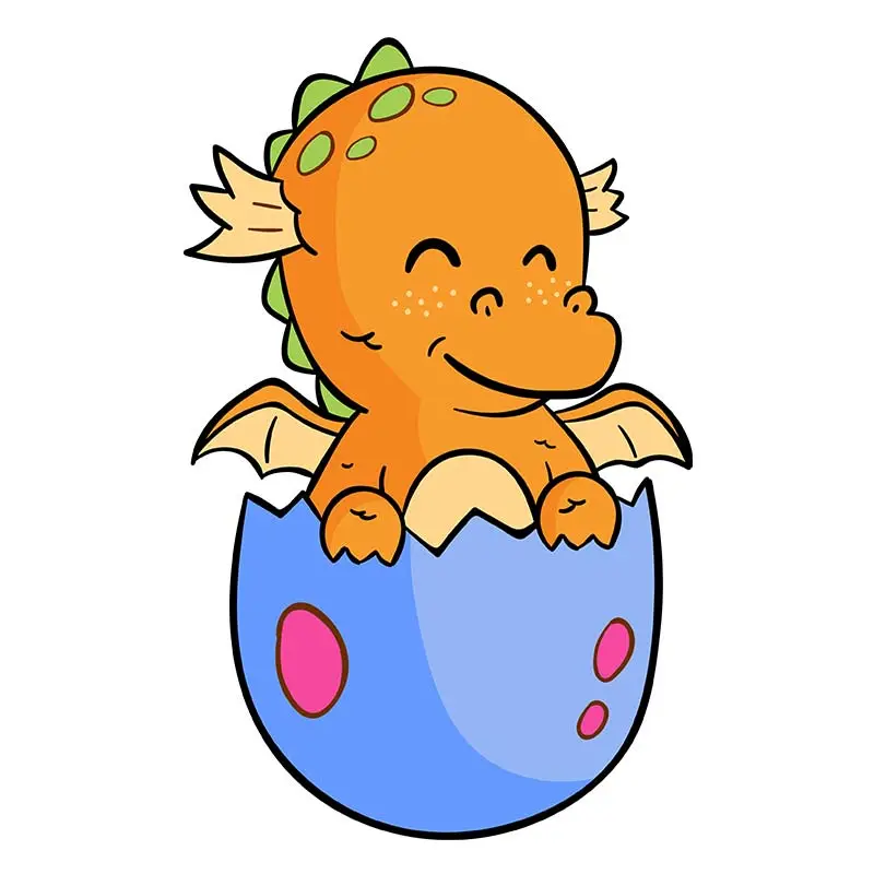 Smirking Newly Hatched Baby Dragon Vector Art