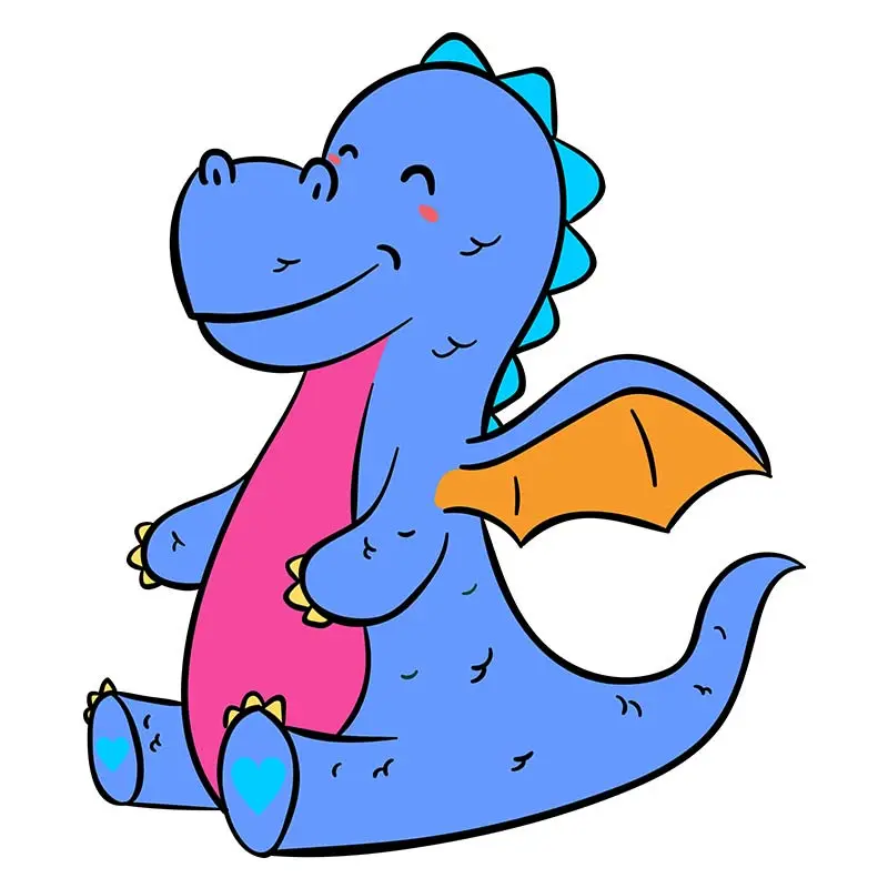 Twinkling Blue Baby Dragon Vector Art