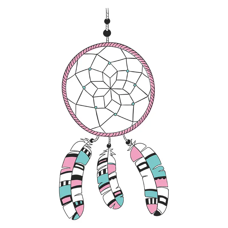 Threaded Feathered Dream Catcher Vector Art