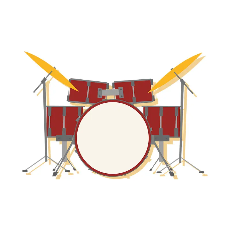 Professional Drum Set Vector Art
