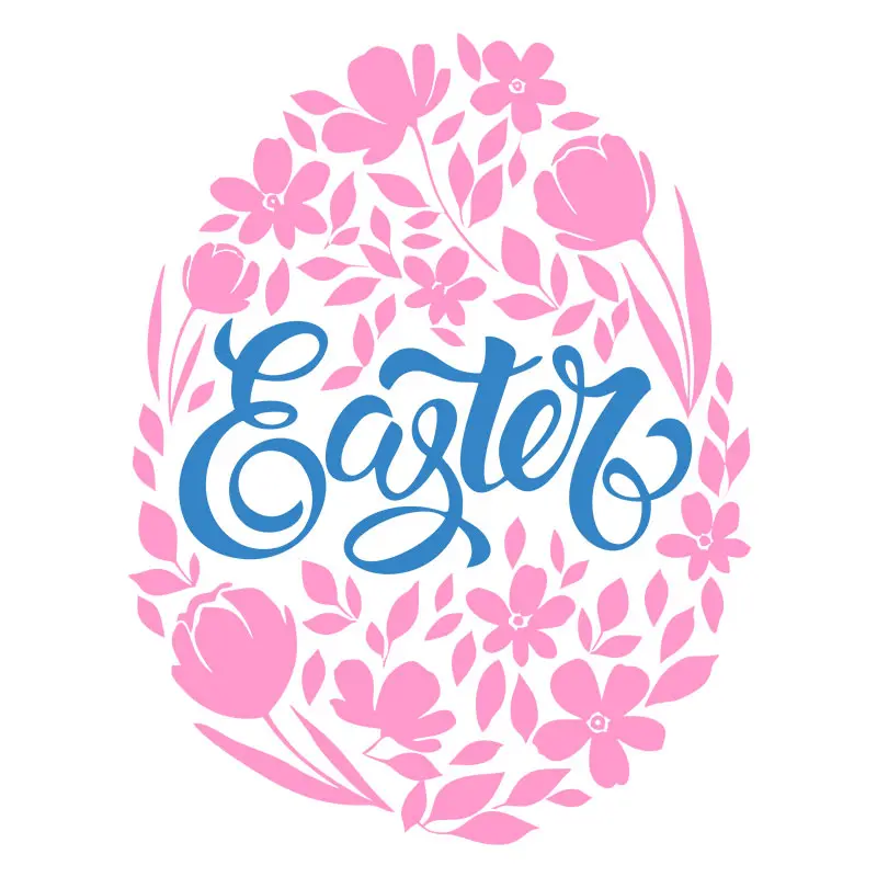 Amicable Floral Easter Wish Vector Art