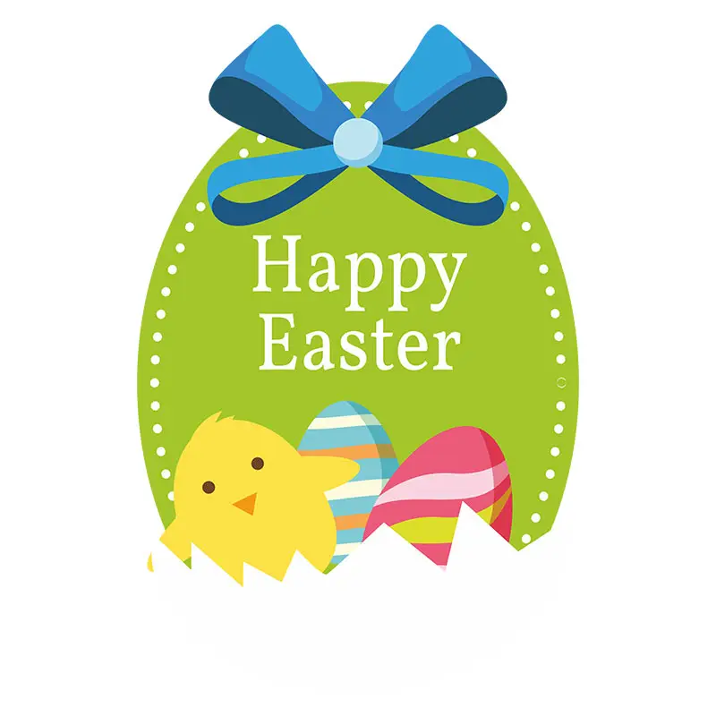 Hatched Chick Wishing Happy Easter Vector Art