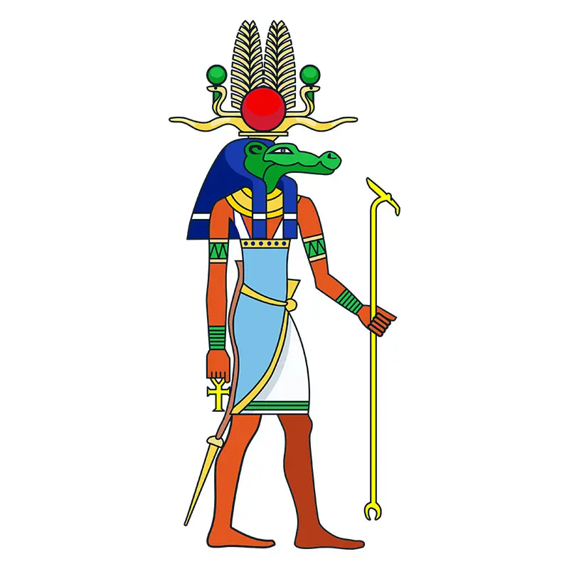 Attentive Sobek the Egyptian God Vector Art