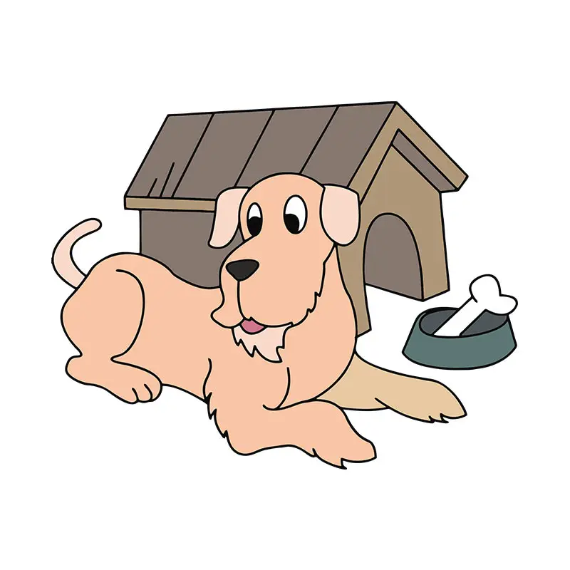 Intelligent Golden Retriever Dog Vector Art