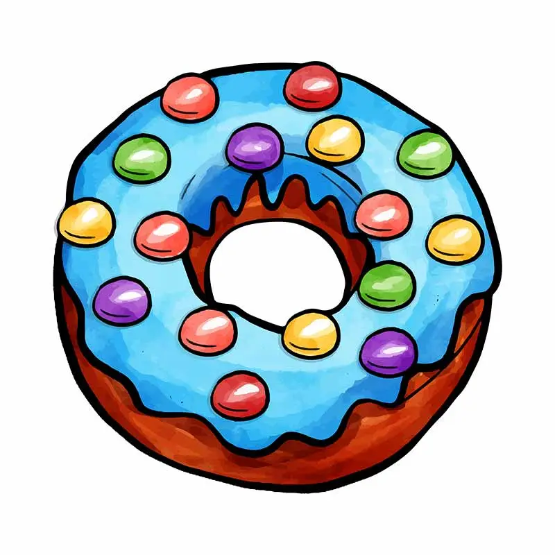 Creamy Bunties Topped Doughnut Vector Art