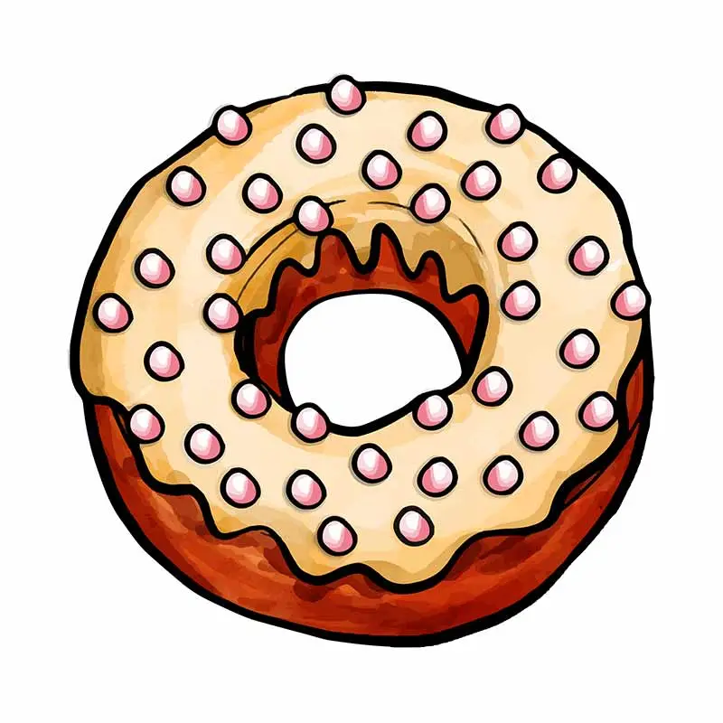 Creamy Peanut Chips Topped Doughnut Vector Art