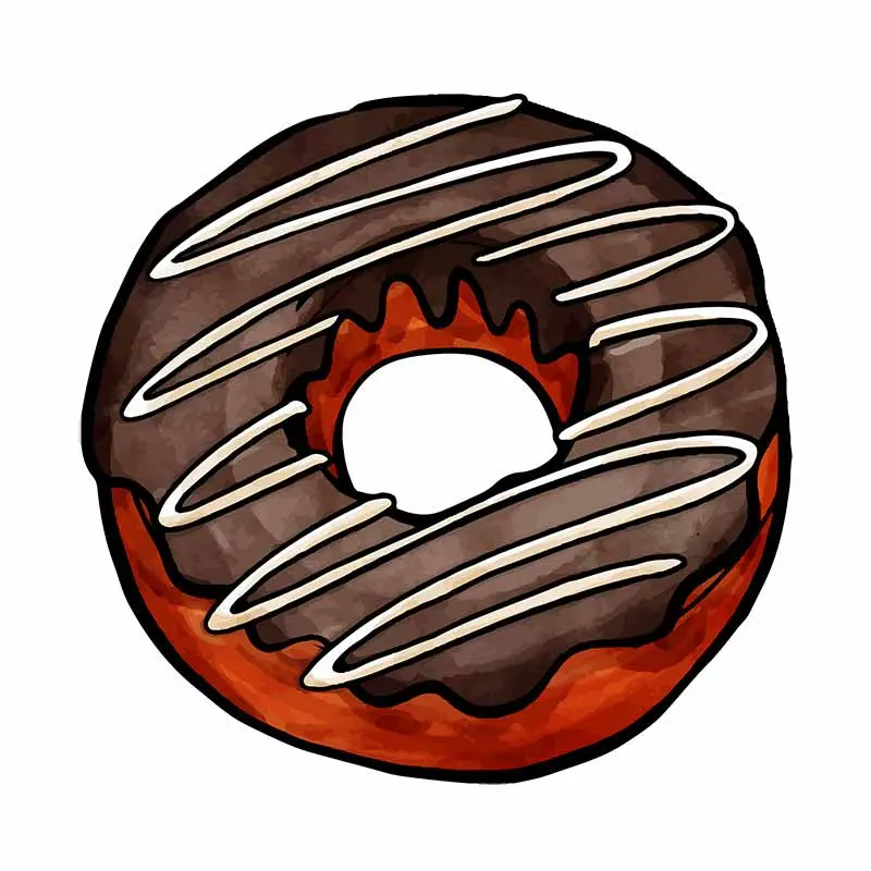 Nutella Cream Topped Doughnut Vector Art