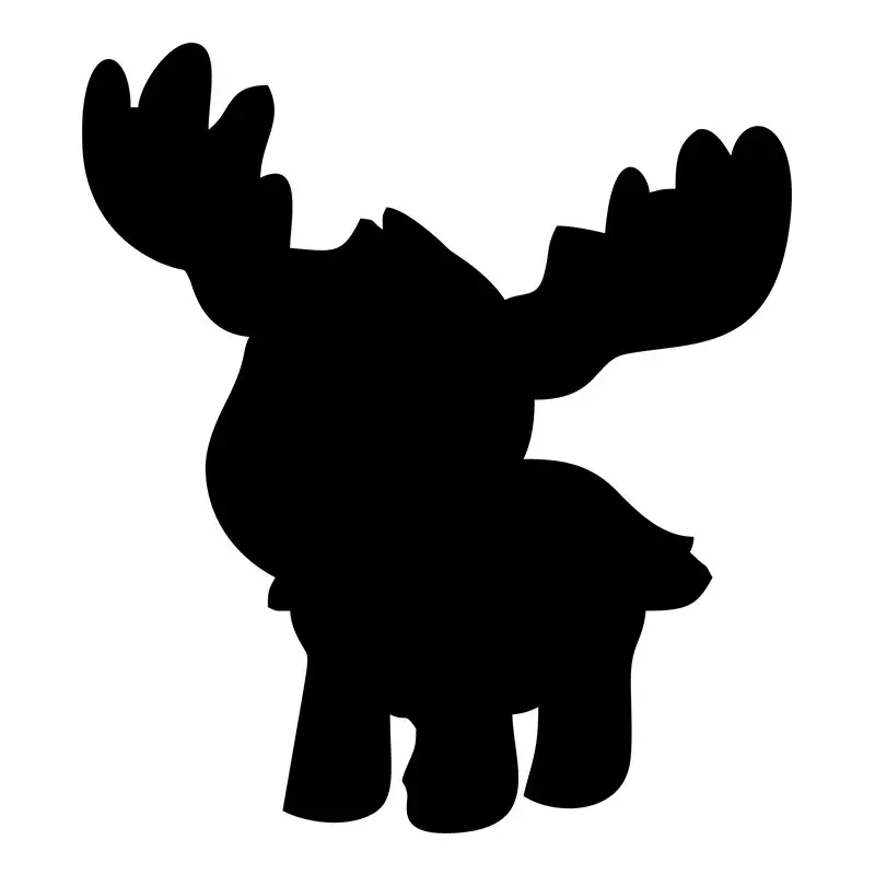 Pleasant Baby Calf Elk Silhouette Art